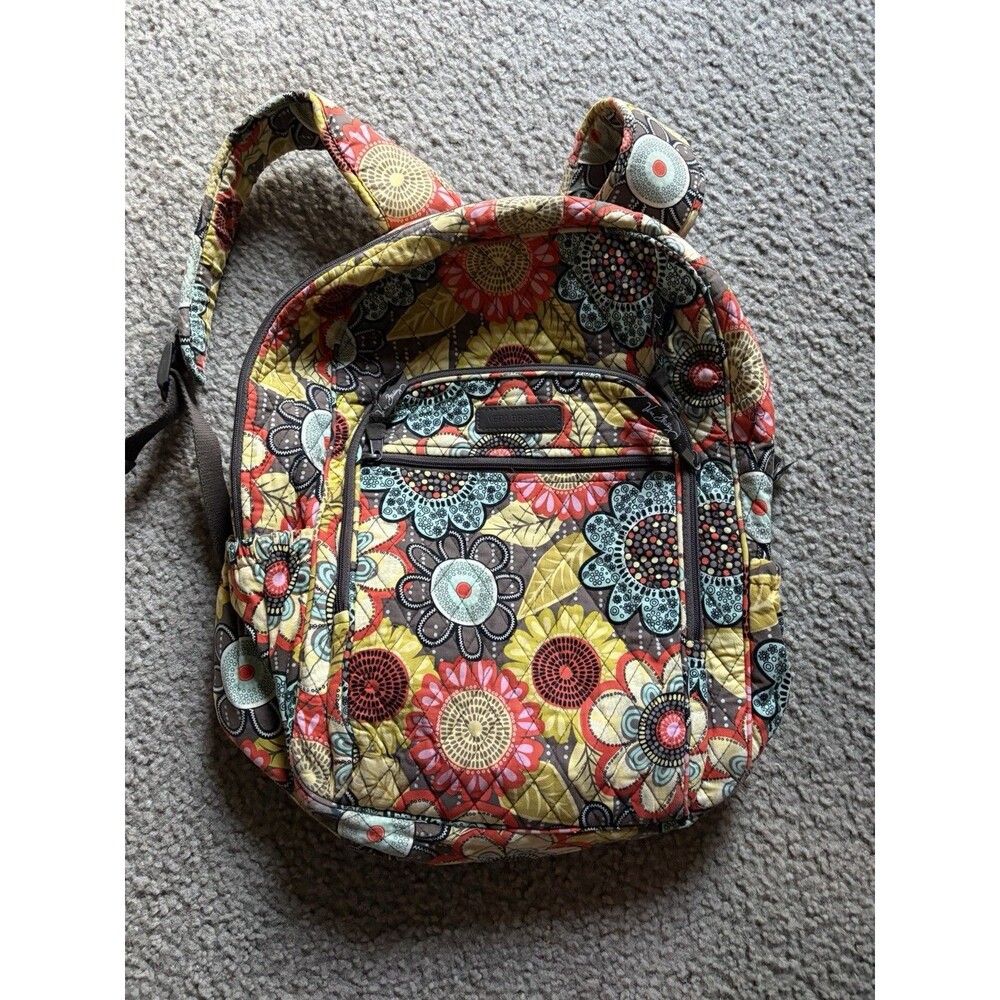 Vera Bradley FLOWER SHOWER Large Quilt Campus Backpack School Bookbag Diaper Bag